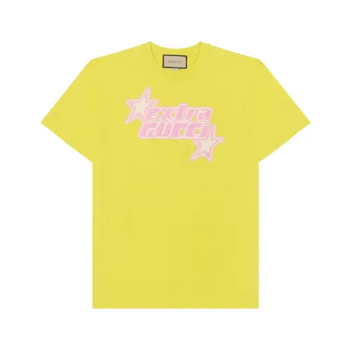 GUCCI T Shirts Women's Yellow Crew Neck Moderate Straight Fit