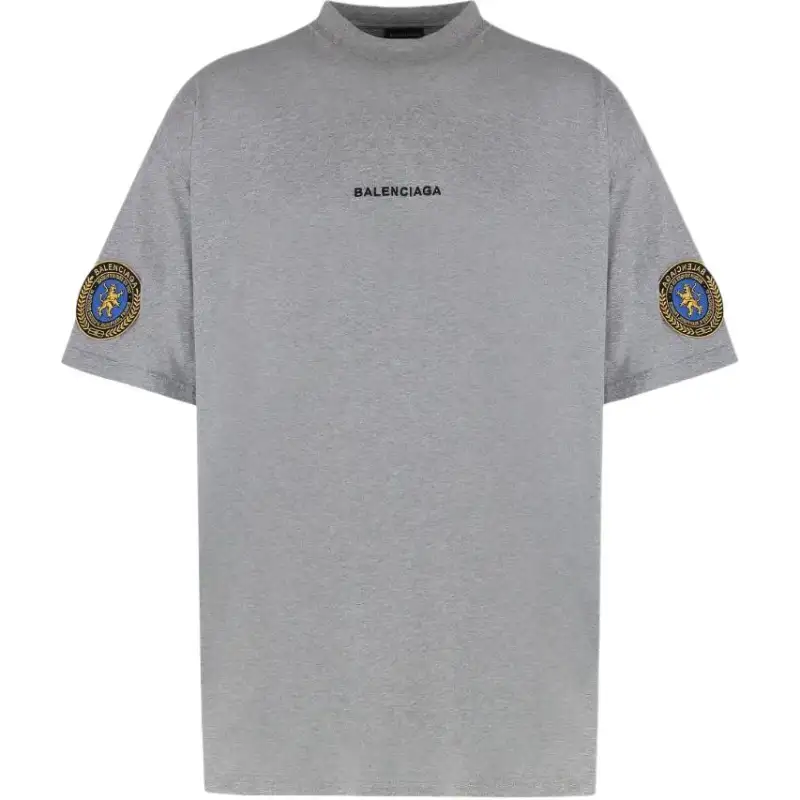 Balenciaga Embroidered sleeve Crew neck T shirt