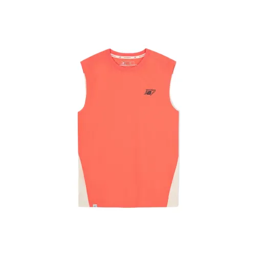 New Balance Tank Tops Men's Coral Red Crew Neck Moderate Other