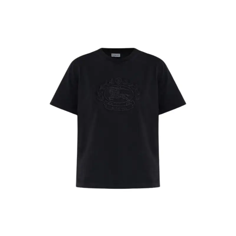 Burberry Logo Embroidered Crewneck T Shirt