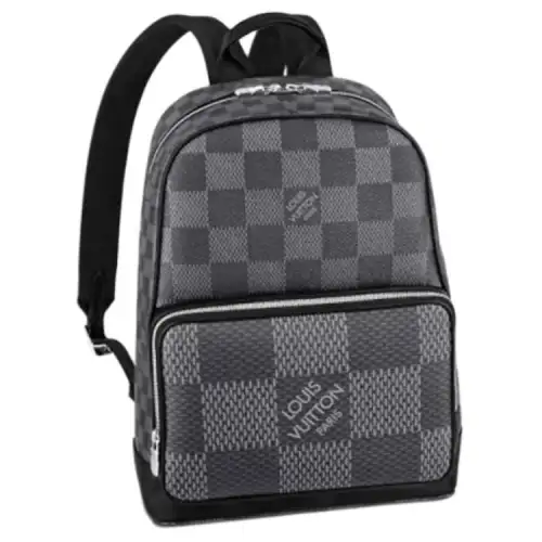 LOUIS VUITTON CAMPUS Coated Canvas Backpack Men's Gray