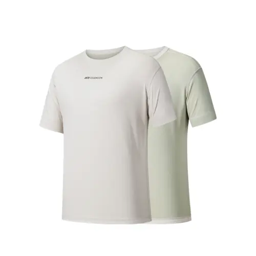 ANTA T Shirts Men's Pale Gray Crew Neck Moderate Straight Fit