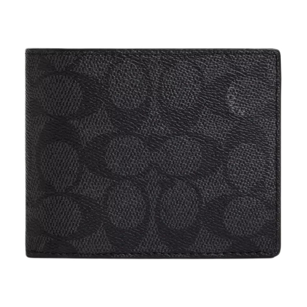 Женский кошелек COACH SignatureCanvas 12 (угольный)
