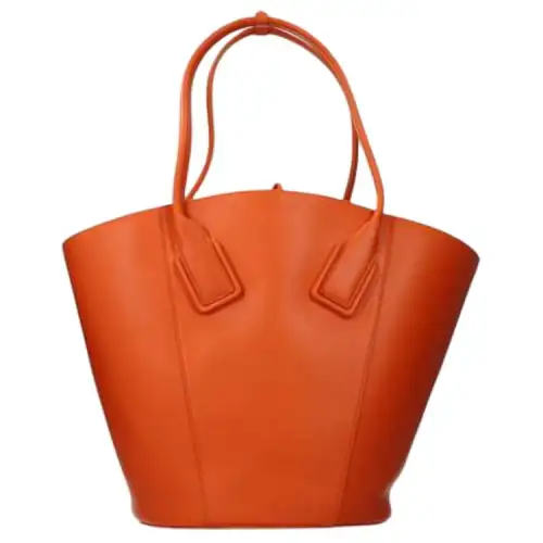 Bottega Veneta Leather Tote Bag, Shopping Bag, Shoulder Bag, Handbag Large Women's Orange