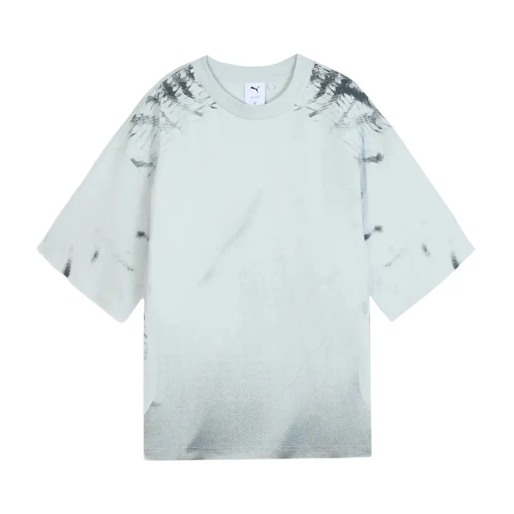 PUMA T-Shirts Unisex Silver Crew Neck Moderate