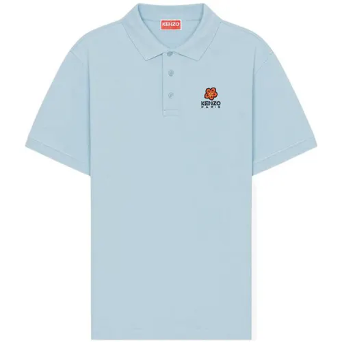KENZO X Nigo FW22 Polo Shirts Men's Sky Blue Polo Collar Moderate Straight Fit