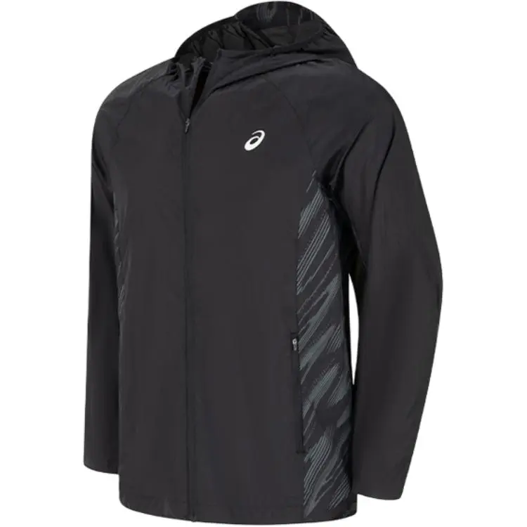 ASICS Jackets Men's Black Hooded Moderate Other