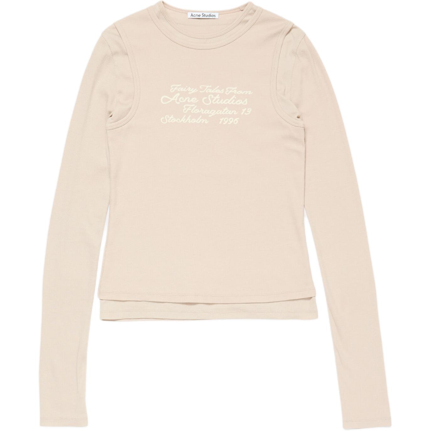 Женская футболка Acne Studios (бежевая)