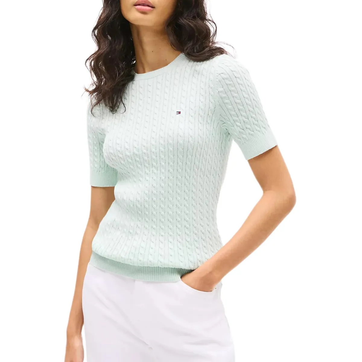 Tommy Hilfiger Sweaters Women's Mint Green Crew Neck Moderate Other