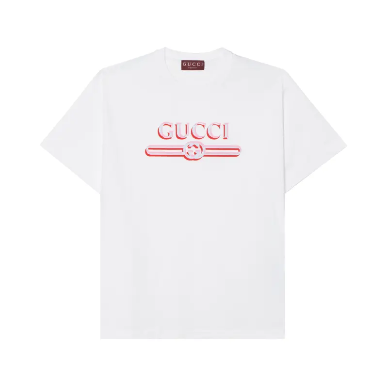 GUCCI Logo Printed Crewneck T Shirt