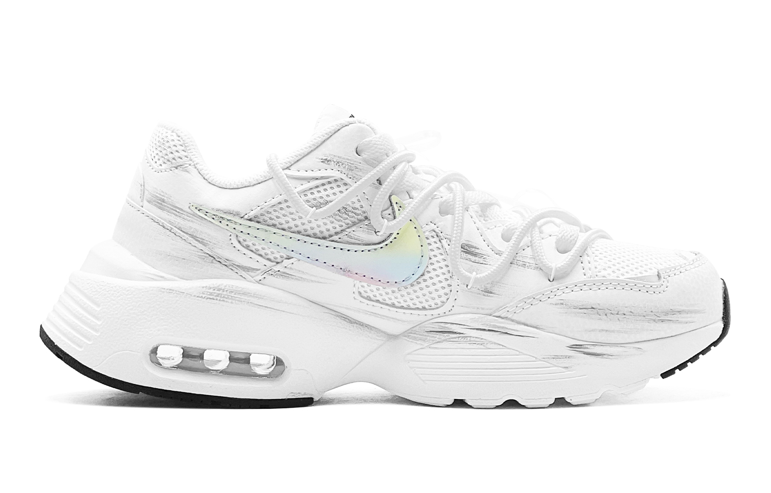 Nike Air Max Fusion Abrasion Resistant, Breathable, Lightweight Low top Running Shoes Women’s Silver White