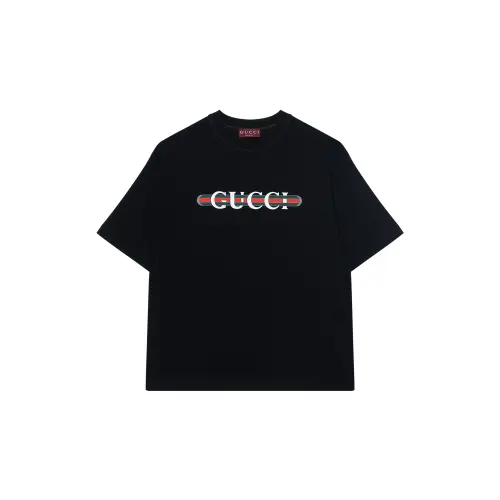GUCCI Logo Printed Jersey T Shirt