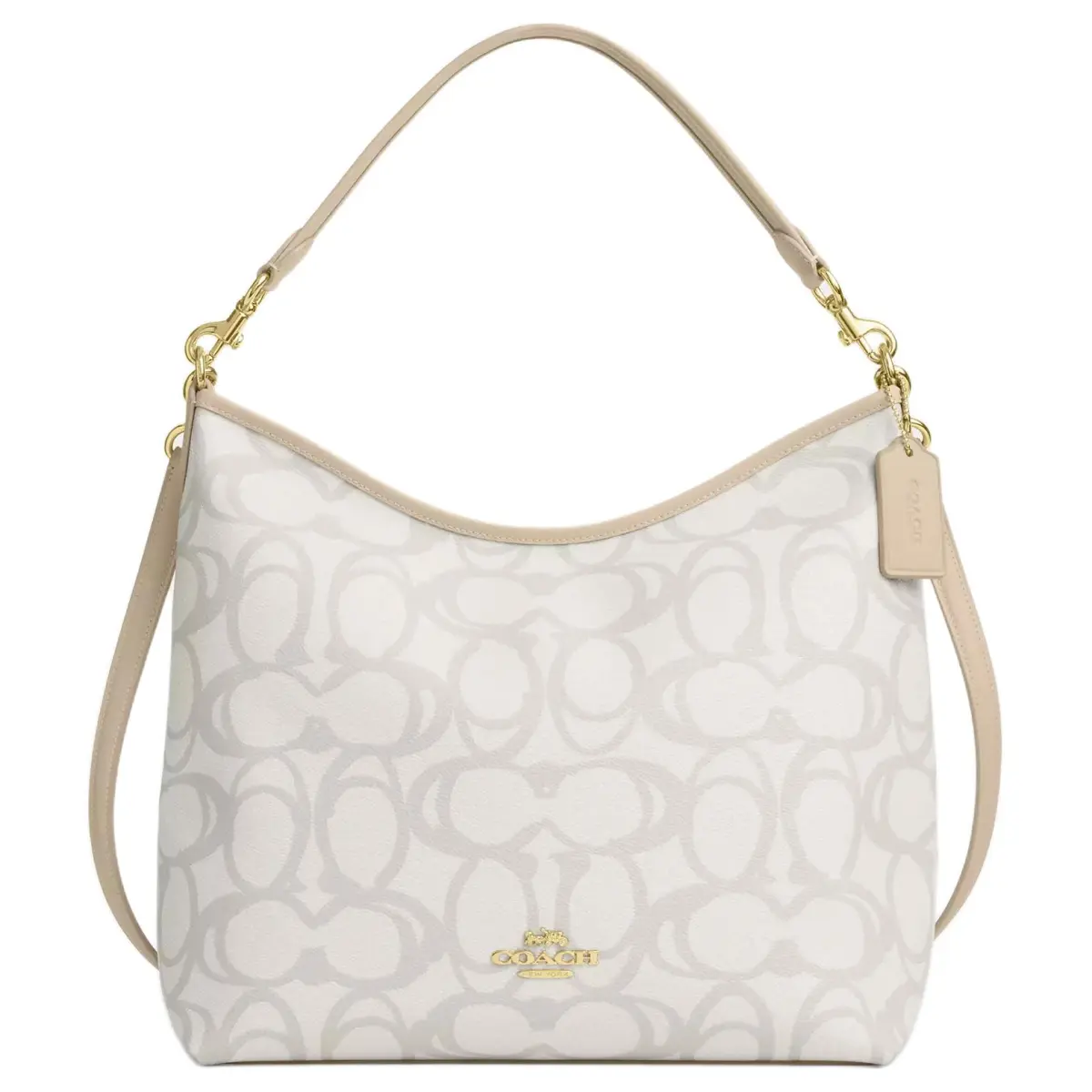 COACH Laurel Coated Canvas Handbag, Shoulder Bag Large Women's Ivory