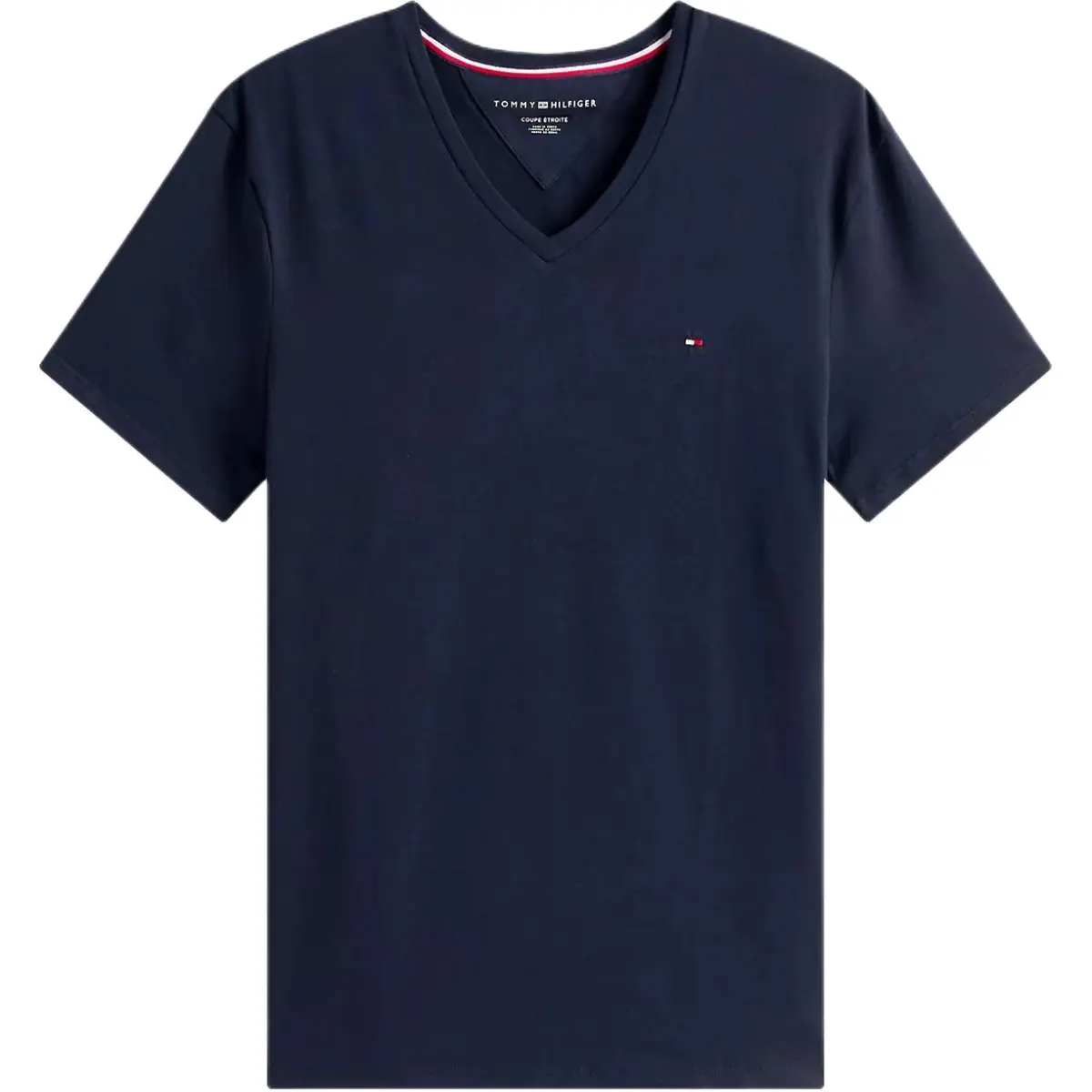 Tommy Hilfiger T-Shirts Men's Marine Blue V-neck Moderate