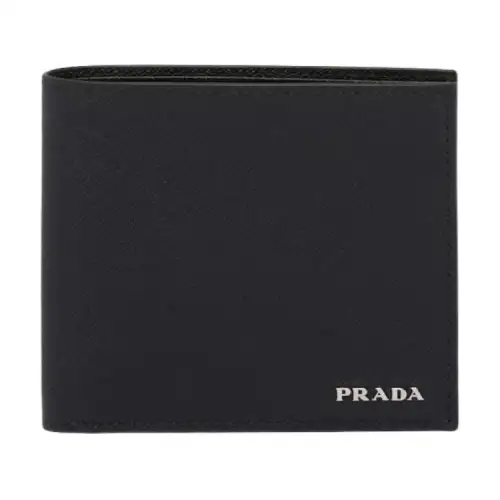 PRADA Saffiano Leather Wallet Men's Black