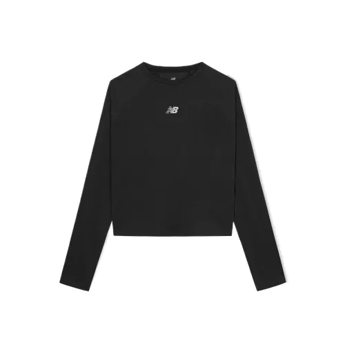 New Balance T Shirts Women's Black Crew Neck