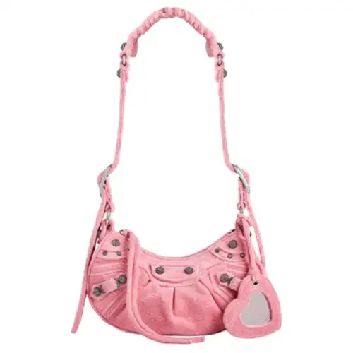 Balenciaga Le Cagole Fabric Crossbody Bag, Shoulder Bag Small Women's Pink