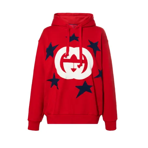 GUCCI Sweatshirts Women's Red Hooded Moderate Regular