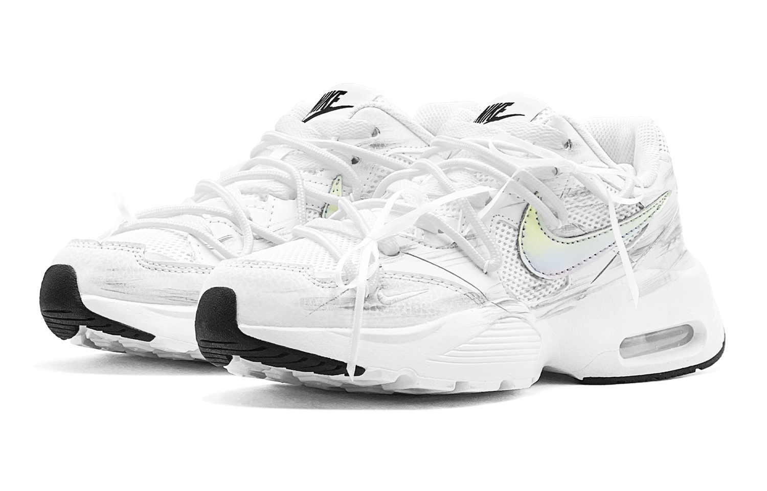 Nike Air Max Fusion Abrasion Resistant, Breathable, Lightweight Low top Running Shoes Women’s Silver White