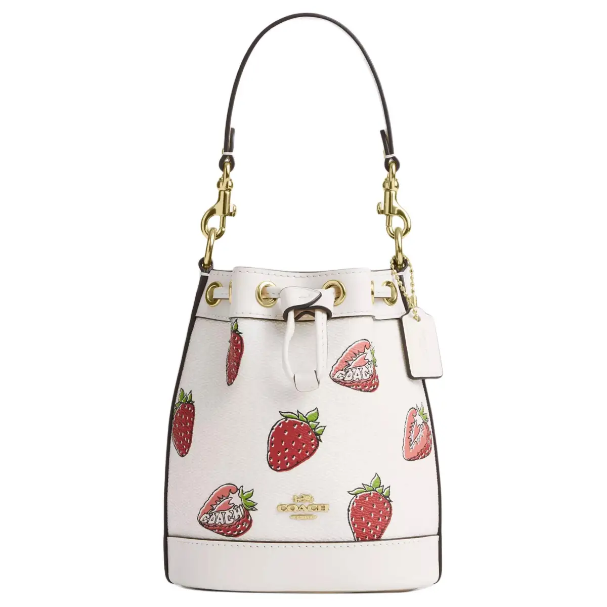 COACH Coated Canvas Bucket Bag, Shoulder Bag, Crossbody Bag, Handbag Mini Women's Chalk White