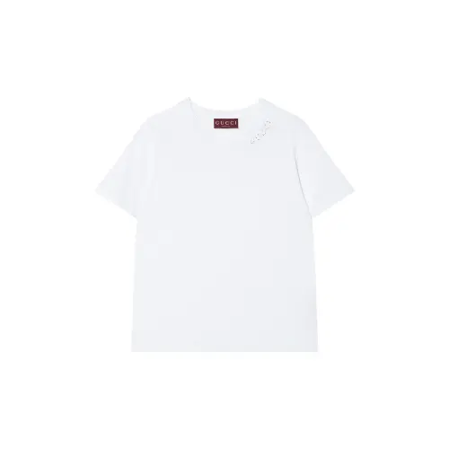 GUCCI Crystal logo Cotton T shirt