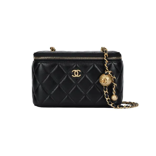 CHANEL Sheepskin Box Bag, Shoulder Bag, Crossbody Bag Women's Black