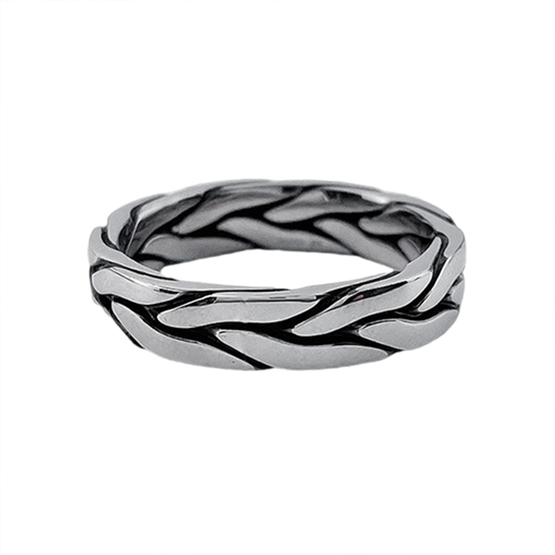 Geometric jewelry, small design fashionable universal platinum ring for men and women, light luxury style, simple and elegant design