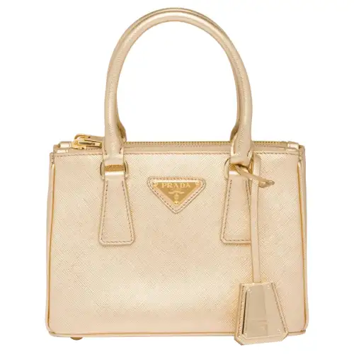 PRADA Galleria Killer Bag Leather Tote Bag, Shopping Bag, Shoulder Bag, Crossbody Bag, Handbag Mini Women's Gold