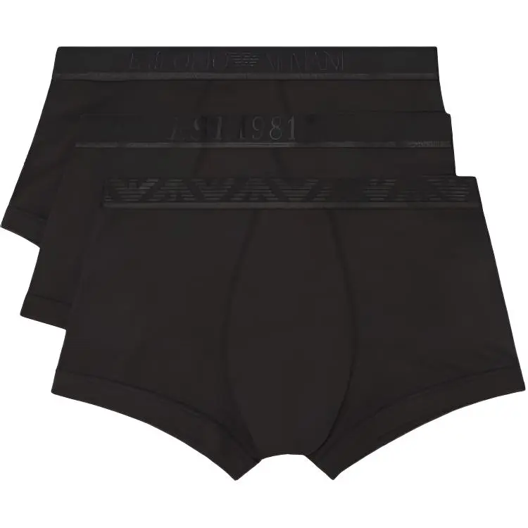 EMPORIO ARMANI Three pack Of Asv Shiny Logoband Organic Jersey Boxer Briefs