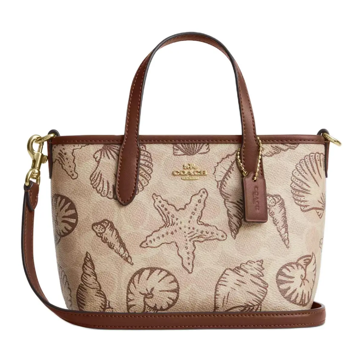 COACH City Coated Canvas Handbag Mini Women's Brown