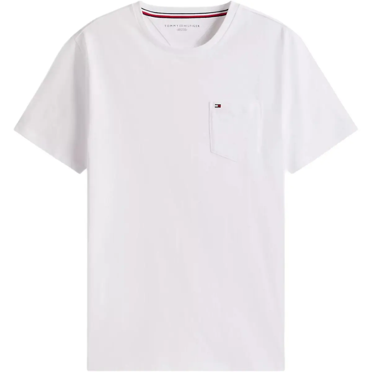 Tommy Hilfiger T-Shirts Men's Optical White Crew Neck Moderate Straight Fit