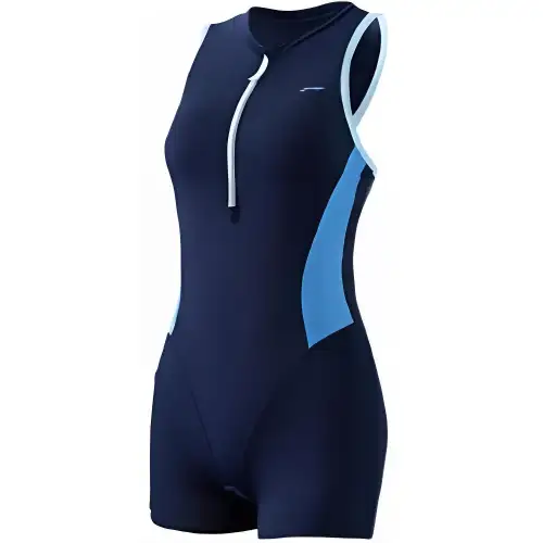 Li Ning Sports Series One piece Swimsuit Women's Klein Blue