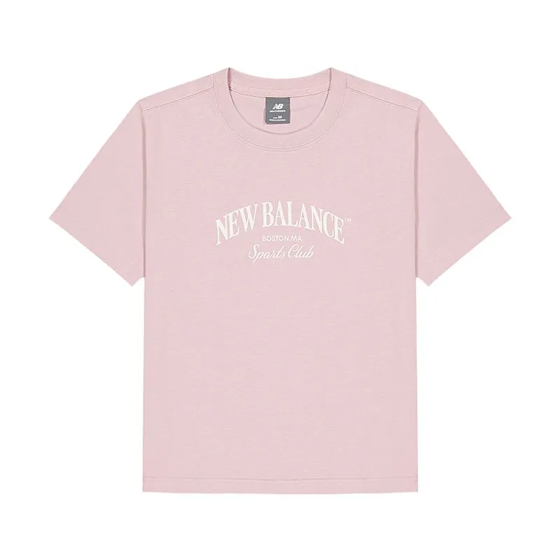 New Balance T-Shirts Women's Pink Crew Neck Moderate Other
