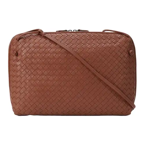 Bottega Veneta Sheepskin Crossbody Bag, Shoulder Bag Women's Russet