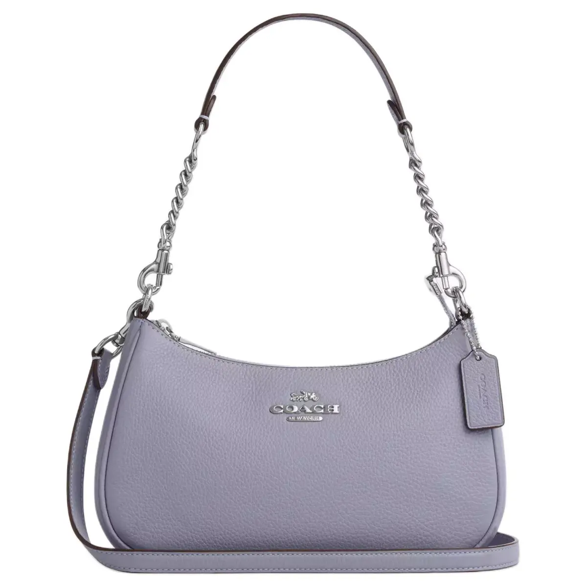 COACH Teri Pebble Leather Shoulder Bag, Crossbody Bag, Handbag Medium Women's Dusty Purple
