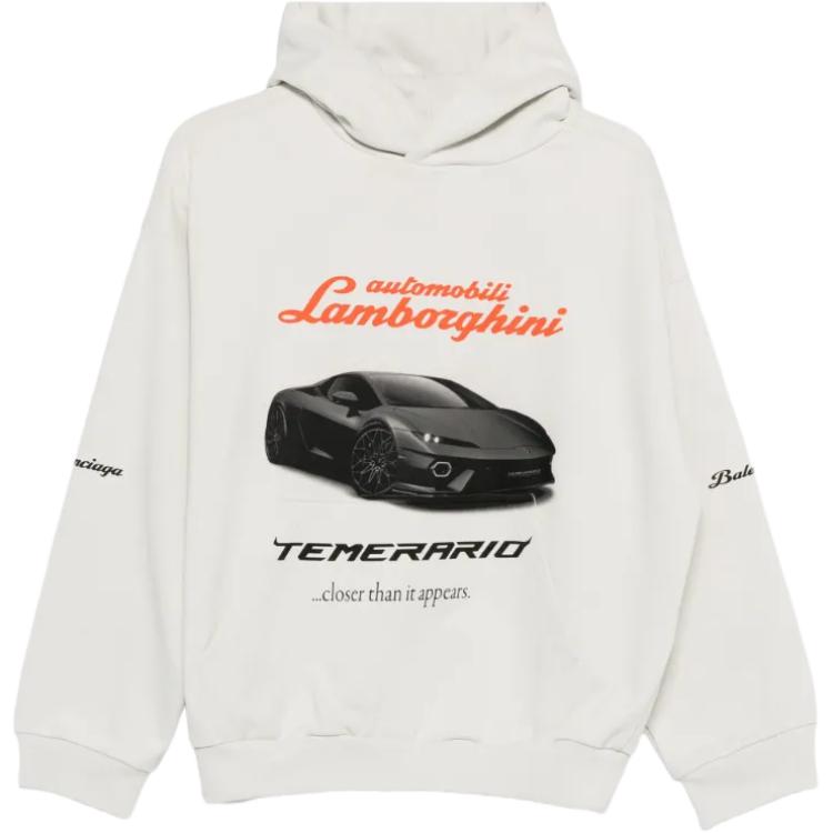 Мужское худи Balenciaga x Automobili Lamborghini (черное)