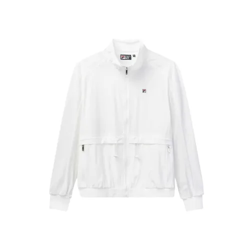 FILA WHITE Jackets Women's Standard White Stand Collar Moderate Other