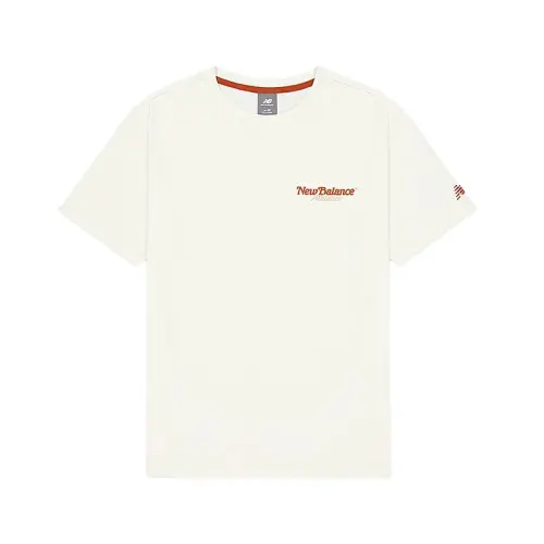 New Balance T Shirts Men's White Crew Neck Moderate