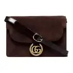 GUCCI Suede Shoulder Bag, Crossbody Bag Small Women's Brown