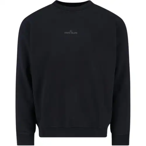 STONE ISLAND Logo Printed Crewneck Sweatshirt