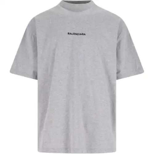 Balenciaga Logo Embroidered Crewneck T Shirt