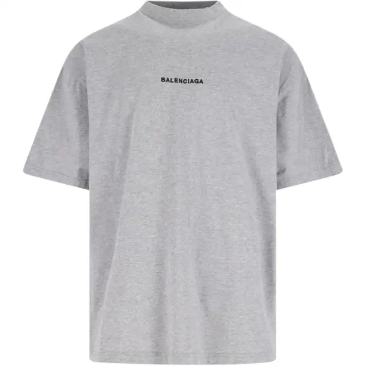Balenciaga Logo Embroidered Crewneck T Shirt