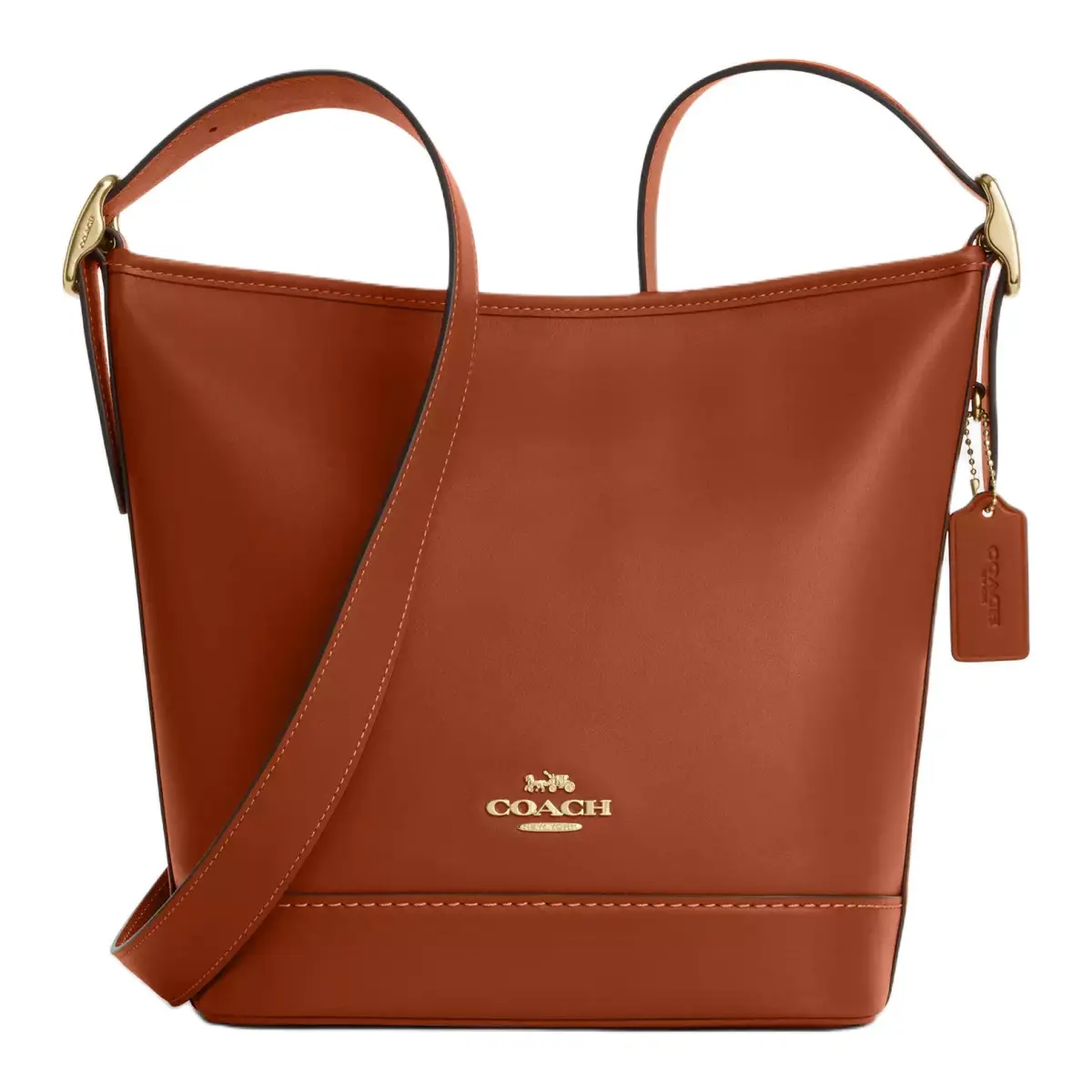 COACH Leather Crossbody Bag, Shoulder Bag Medium Women's Tan