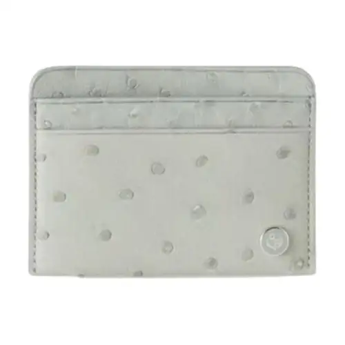 Loro Piana Ostrich Leather Card Holder Women's Light Green