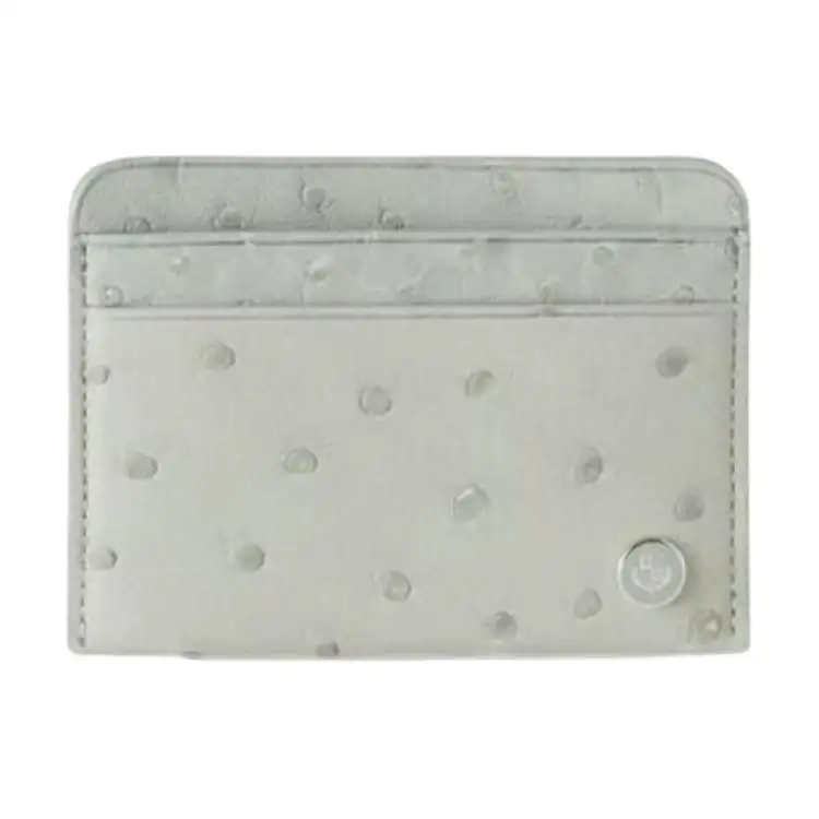 Loro Piana Ostrich Leather Card Holder Women's Light Green
