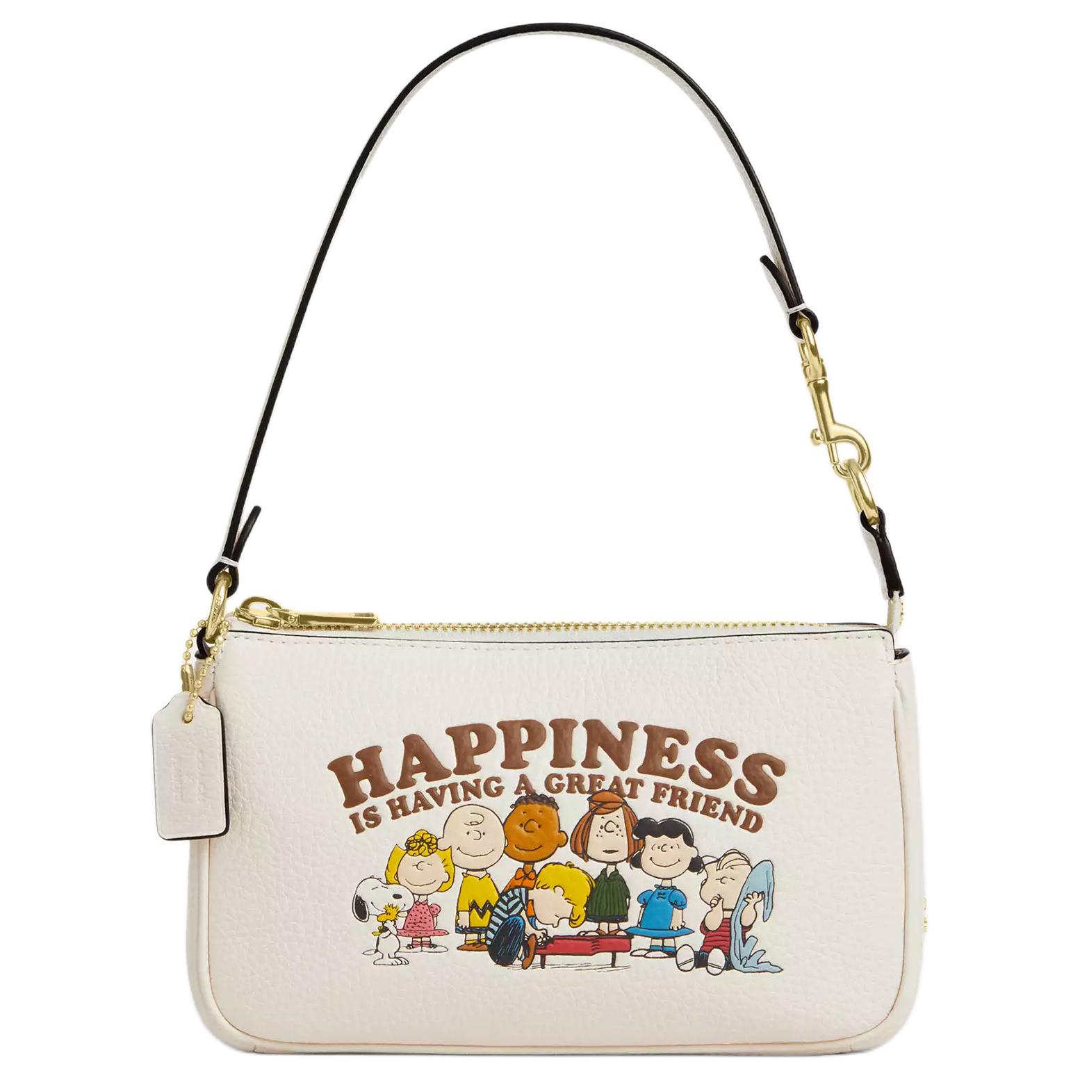 Женская сумка COACH x Peanuts Nolita 19 (белая)