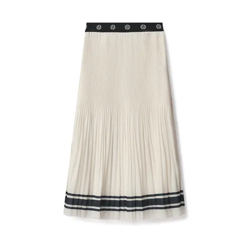 FILA Casual Long Skirts Women's Albumen White Moderate Long A Line Skirt