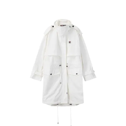 FILA Trench Coats Women's Cloud White Moderate