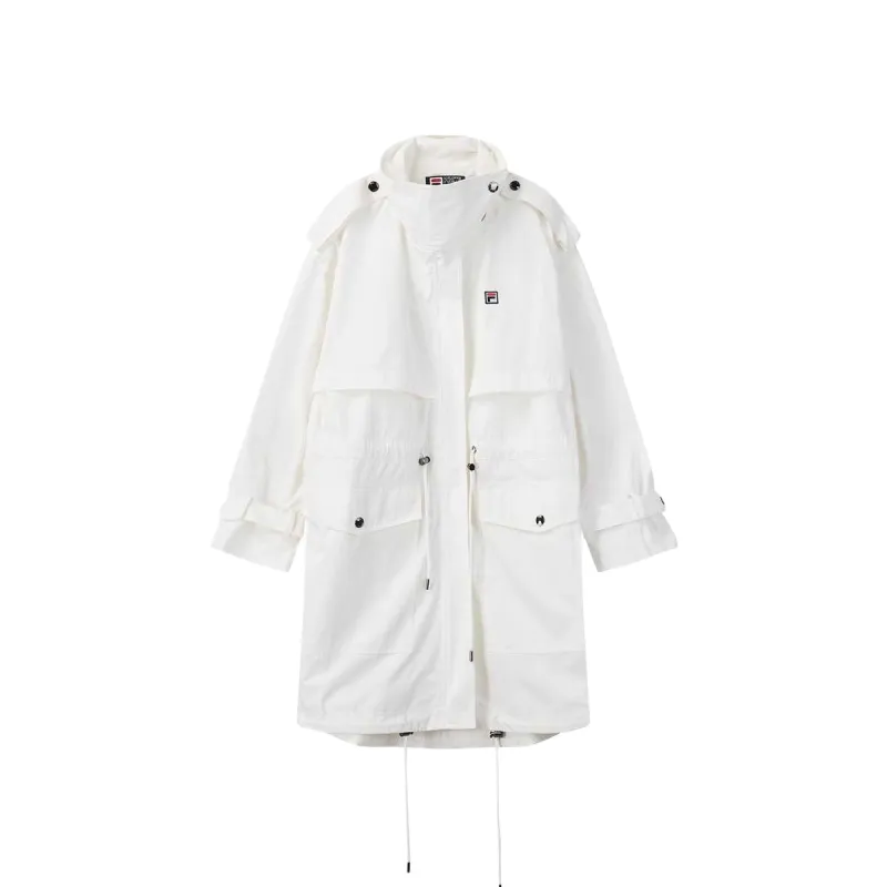 FILA Trench Coats Women's Cloud White Moderate
