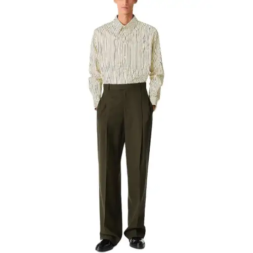 Bottega Veneta SS25 Casual Pants Men's Dark Forest